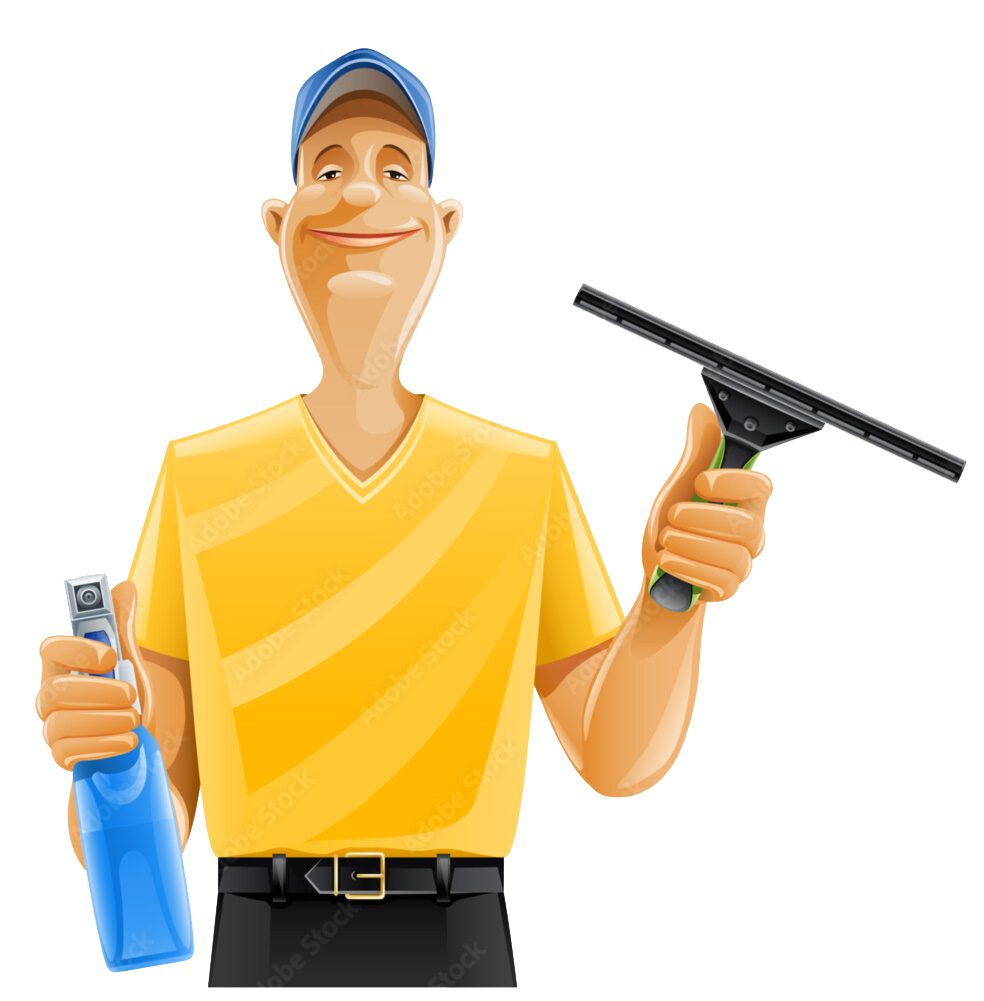 cartoon window cleaner